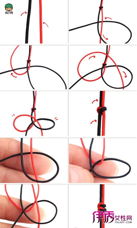 手链系绳方法图片